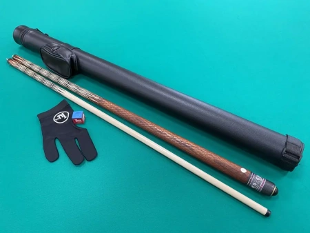 Кий Корона 8-ми перьевая двухсоставной, с инкрустацией (палисандр РИО, эбен, граб)